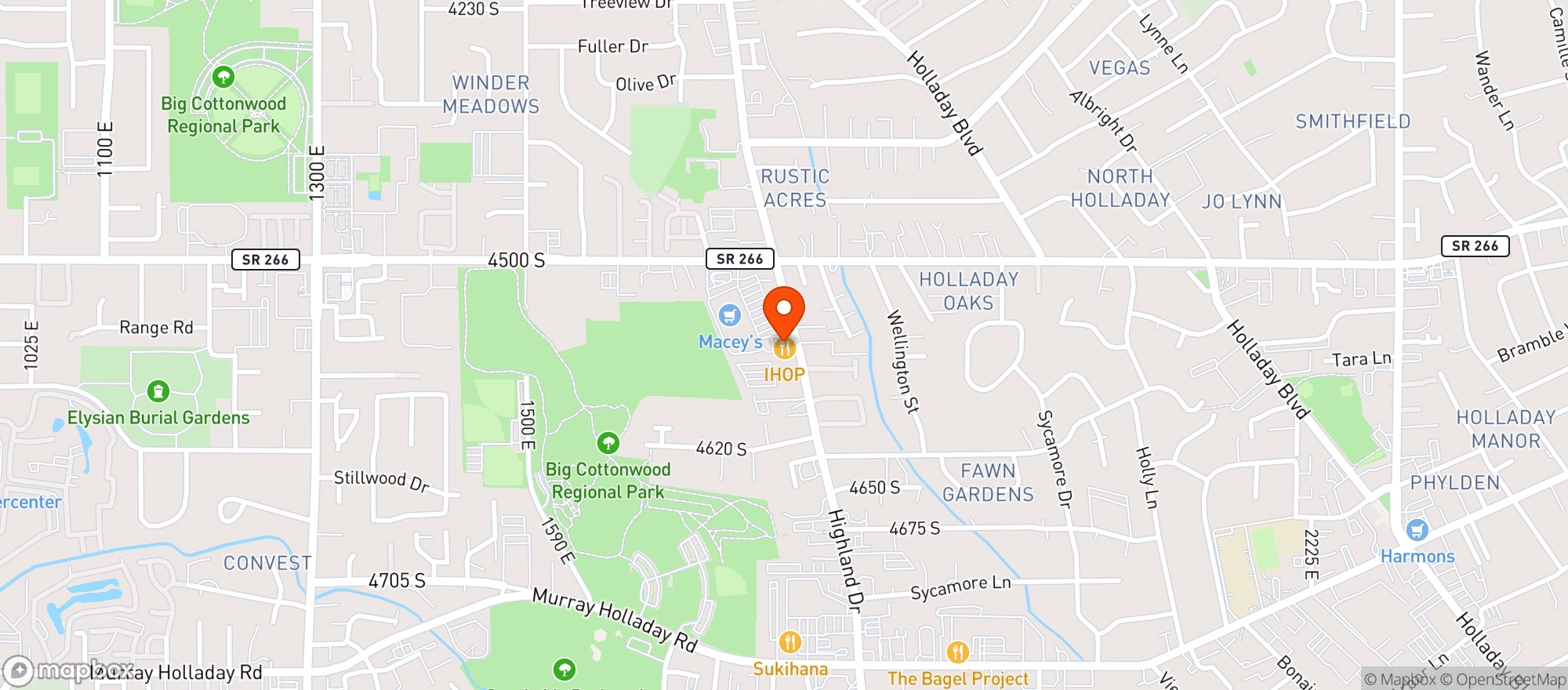 Map showing Maceys