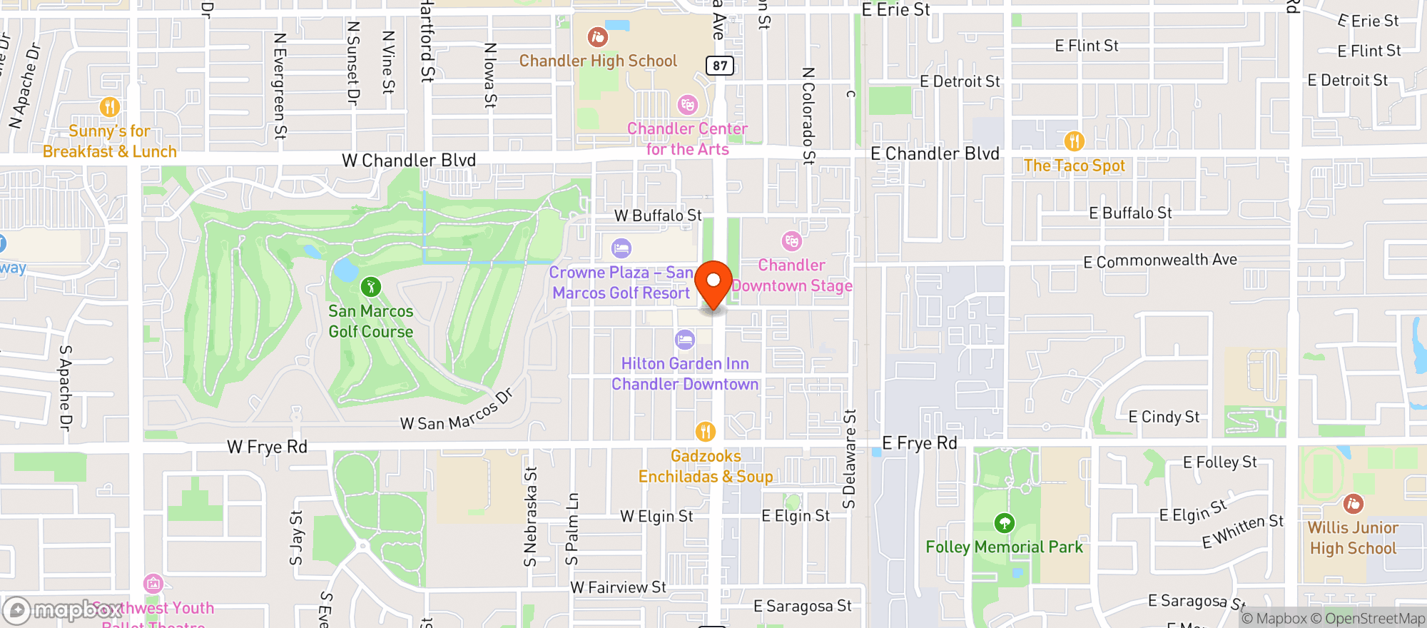 Map showing Cheba Hut