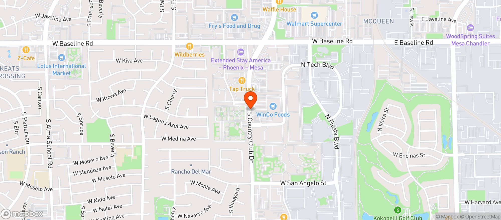 Map showing Winco Foods