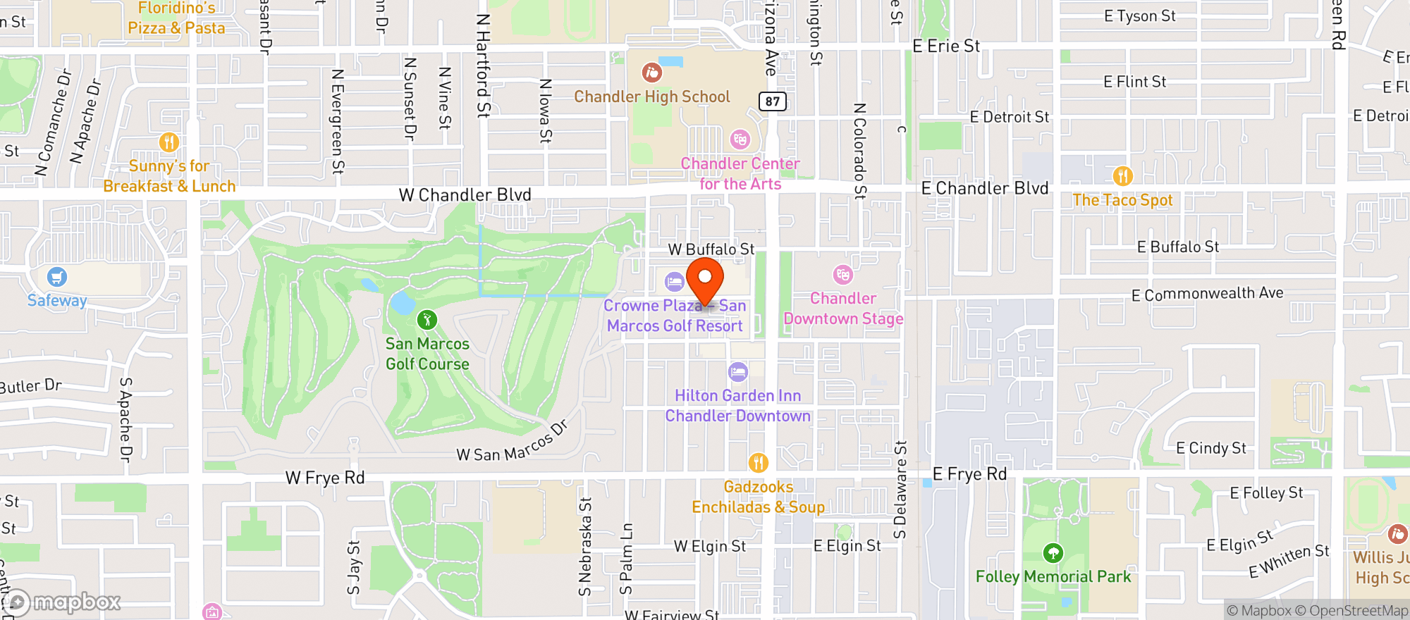Map showing Hidden House