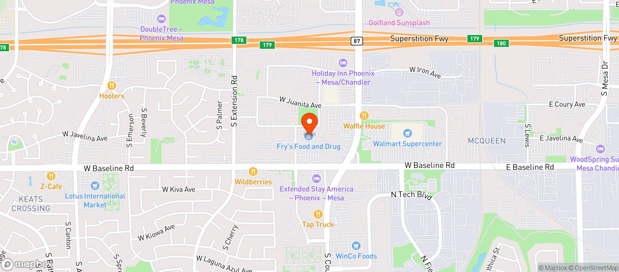 Map showing FRY'S FOOD AND DRUG