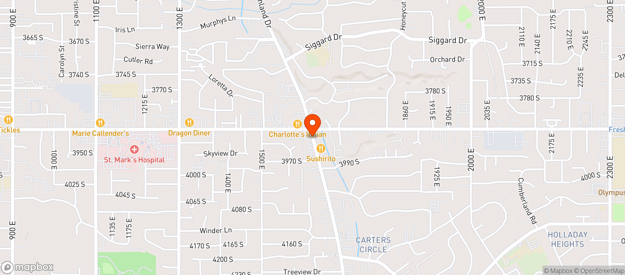 Map showing A BAR NAMED SUE