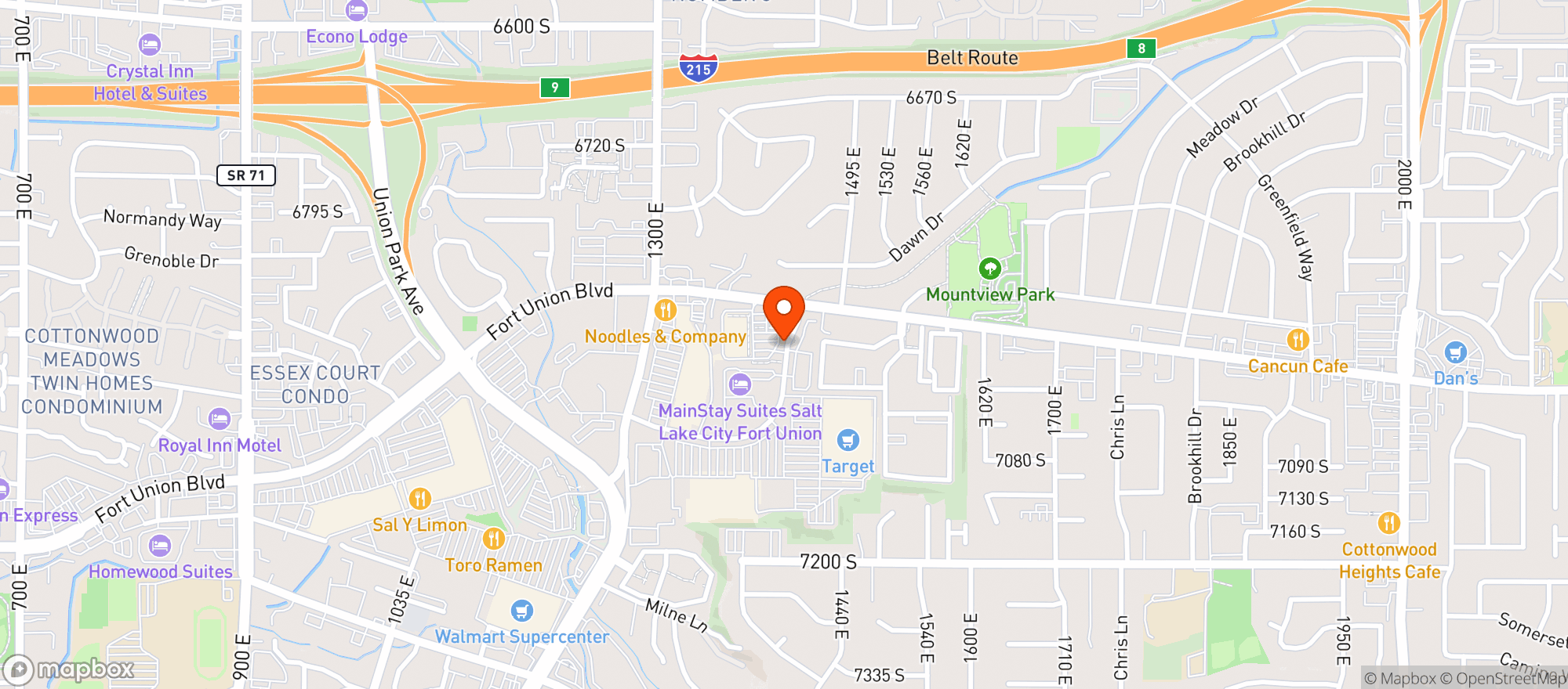 Map showing World Market Cottonwood Heights
