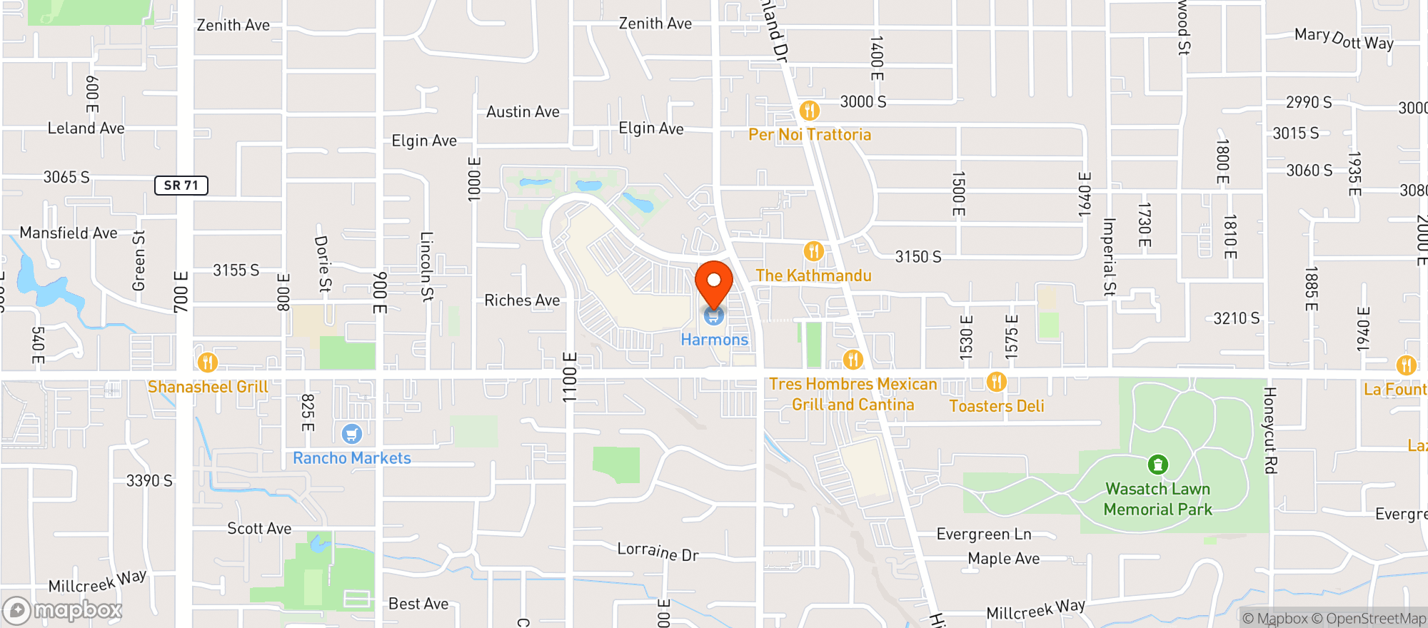 Map showing HARMONS (BRICKYARD)