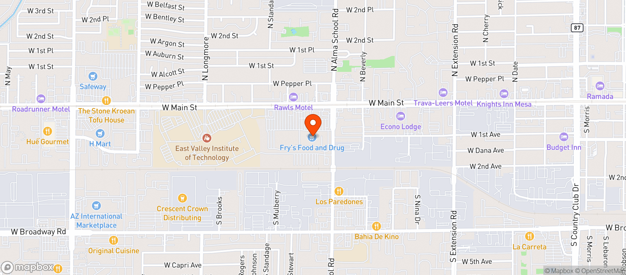 Map showing Fry's Food and Drug