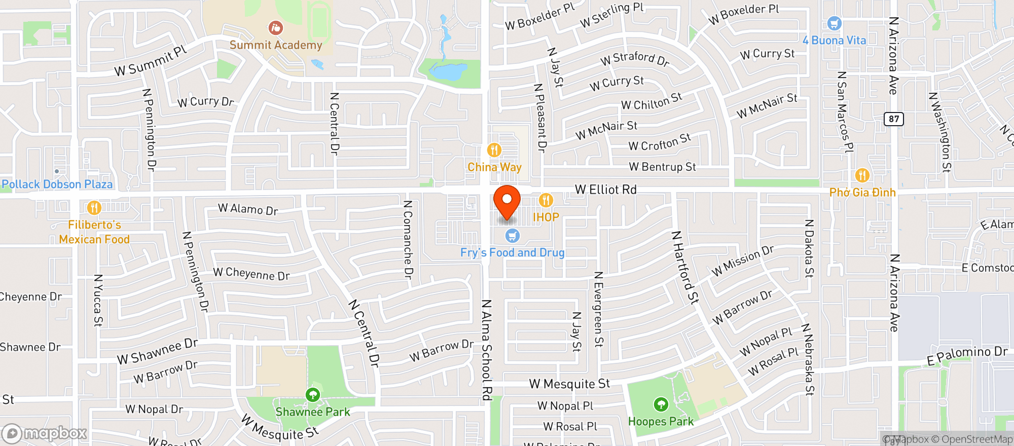 Map showing Fry's Food and Drug