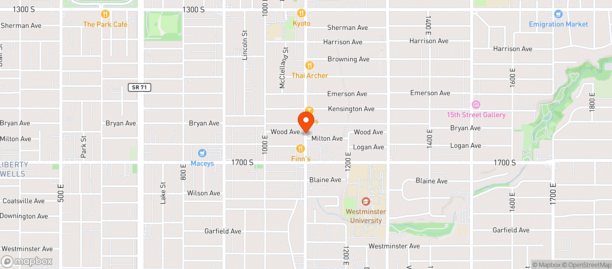 Map showing Coffee Corner