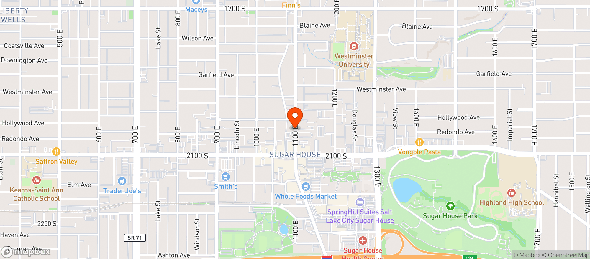 Map showing Sugarhouse Pub