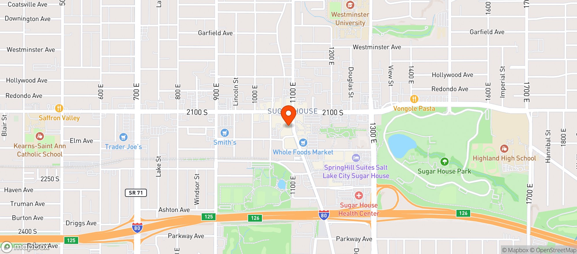 Map showing Wasatch Brew Pub & Brewery