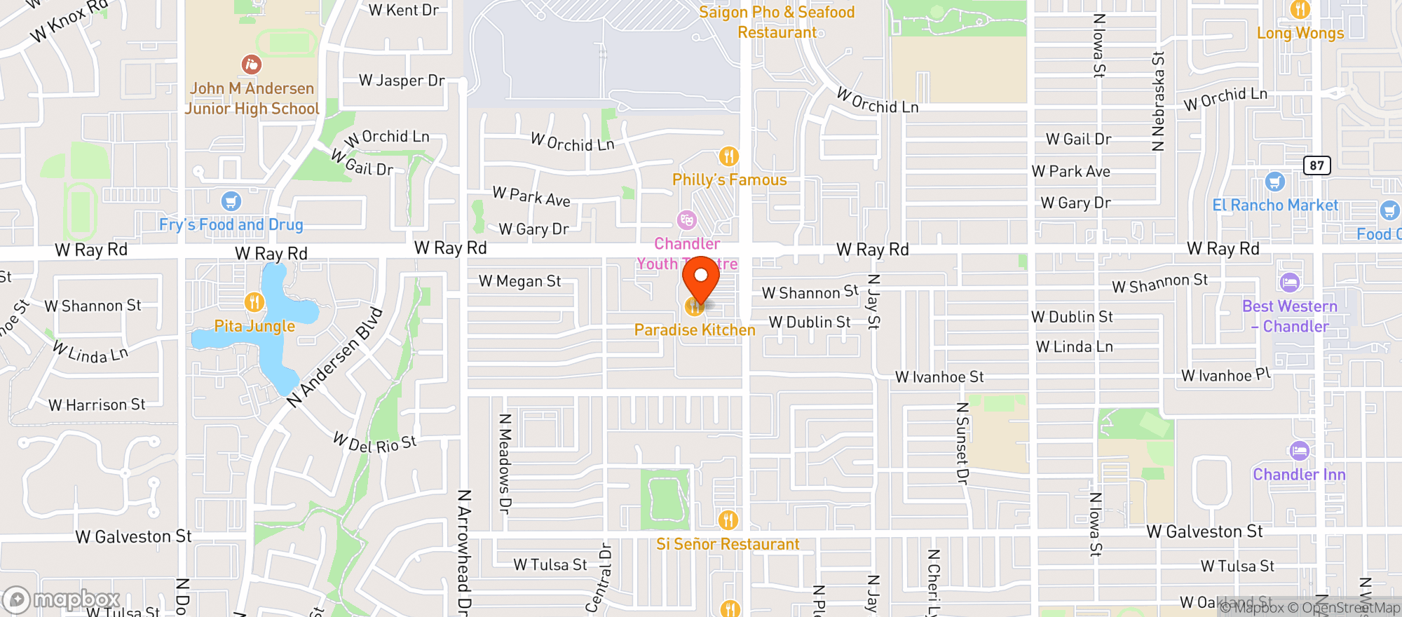 Map showing American Legion