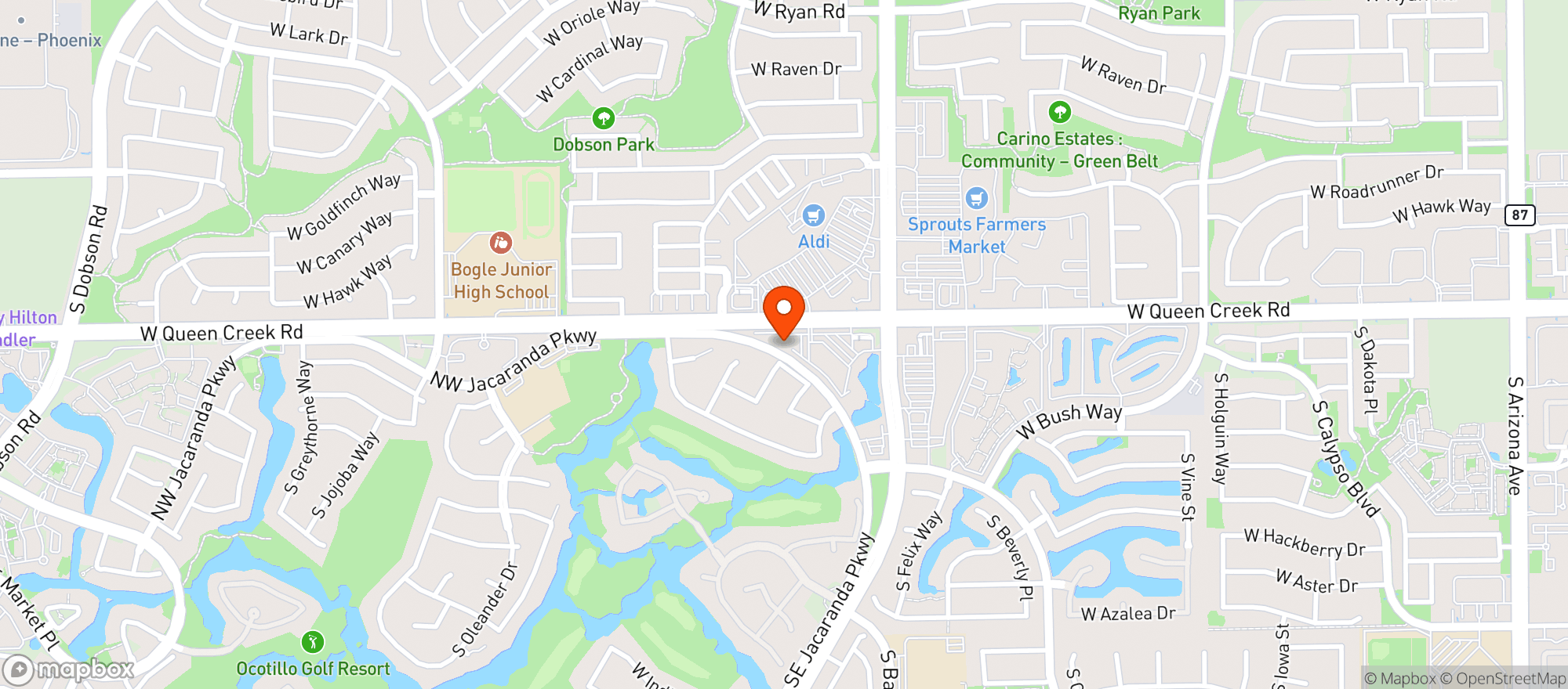 Map showing Keegans Grill
