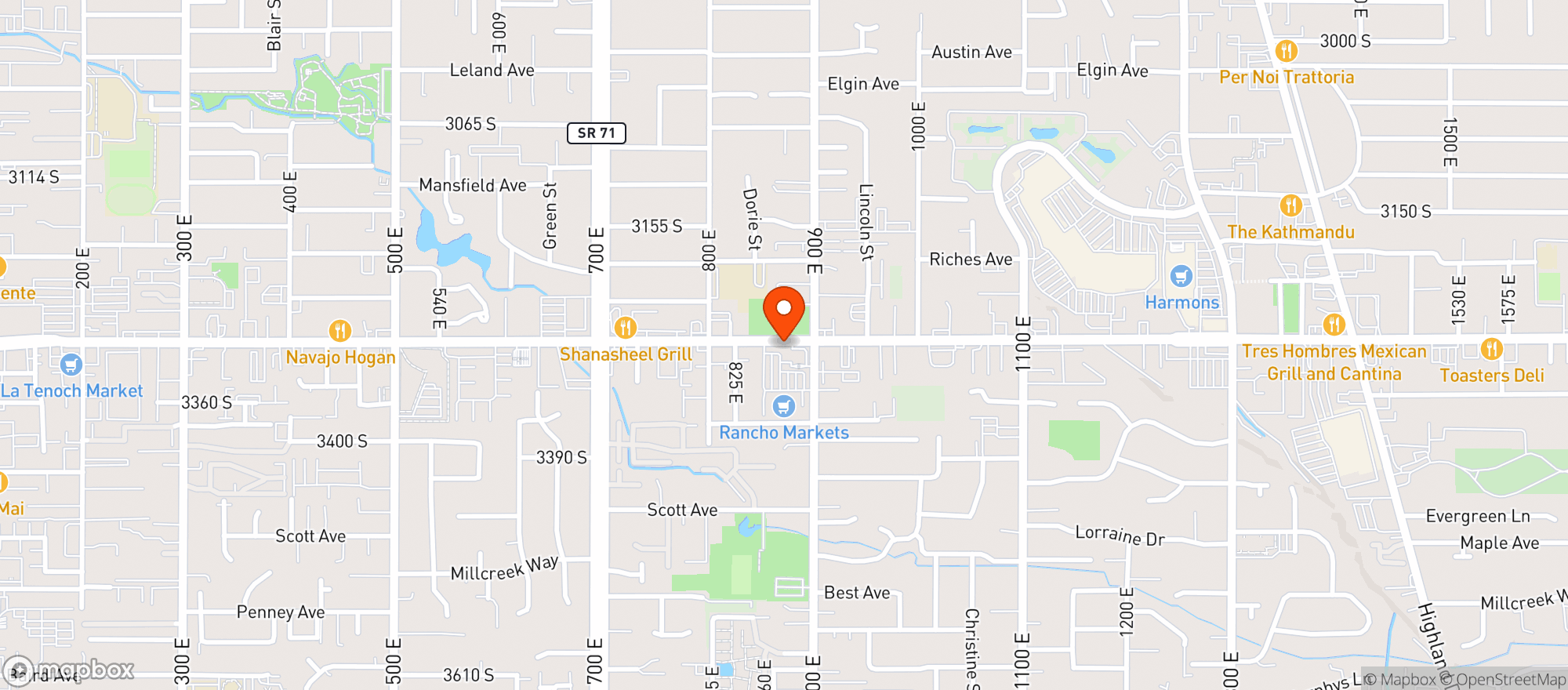 Map showing Rancho Markets