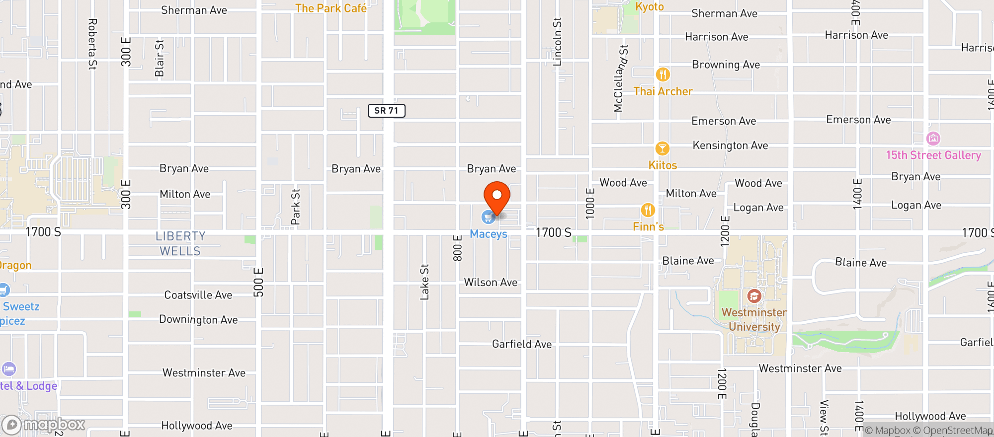 Map showing FRESH MARKET (17TH SOUTH)