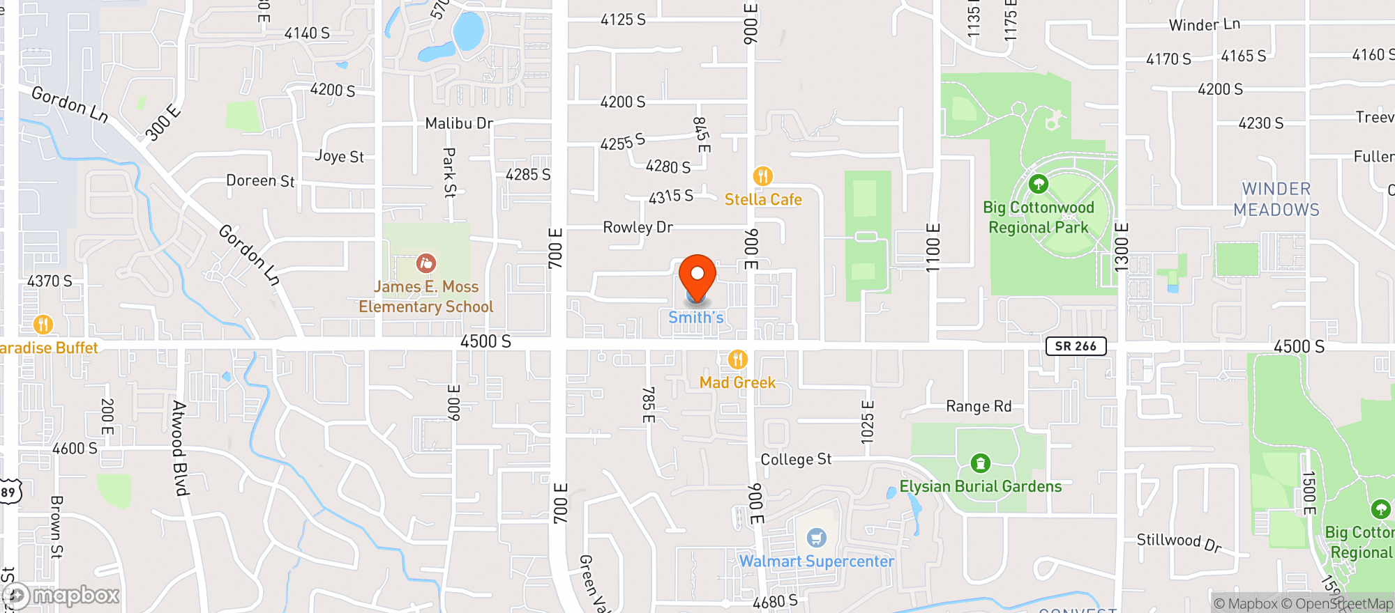 Map showing Smiths Food & Drug (706) - 00133 - Salt Lake City