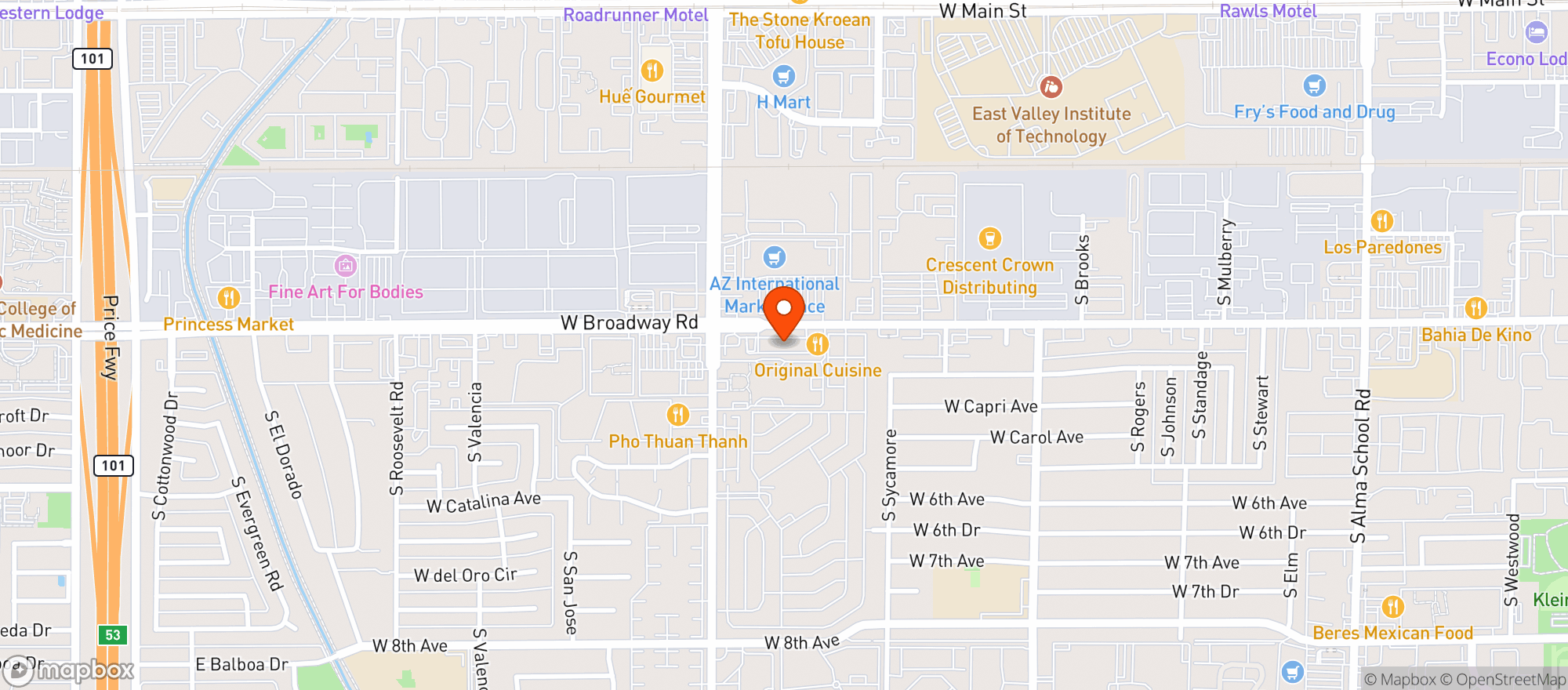 Map showing Nova Dispensary