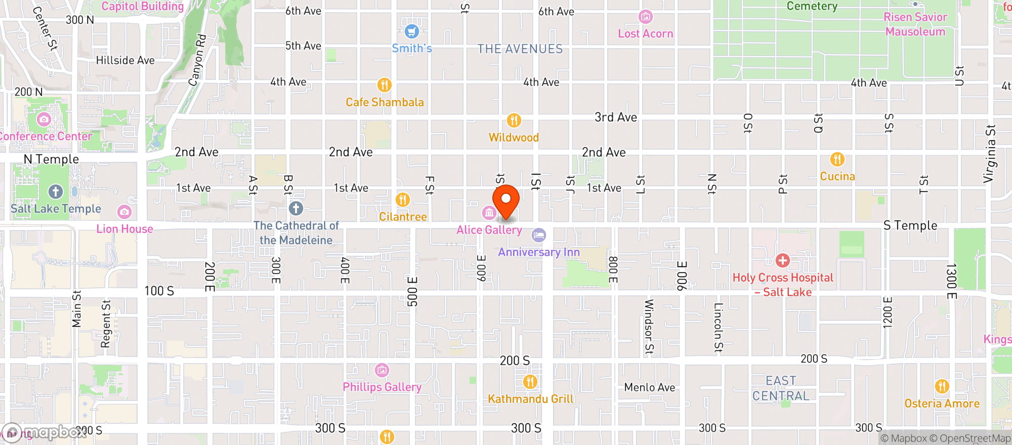 Map showing The Shop at cityhomeCOLLECTIVE
