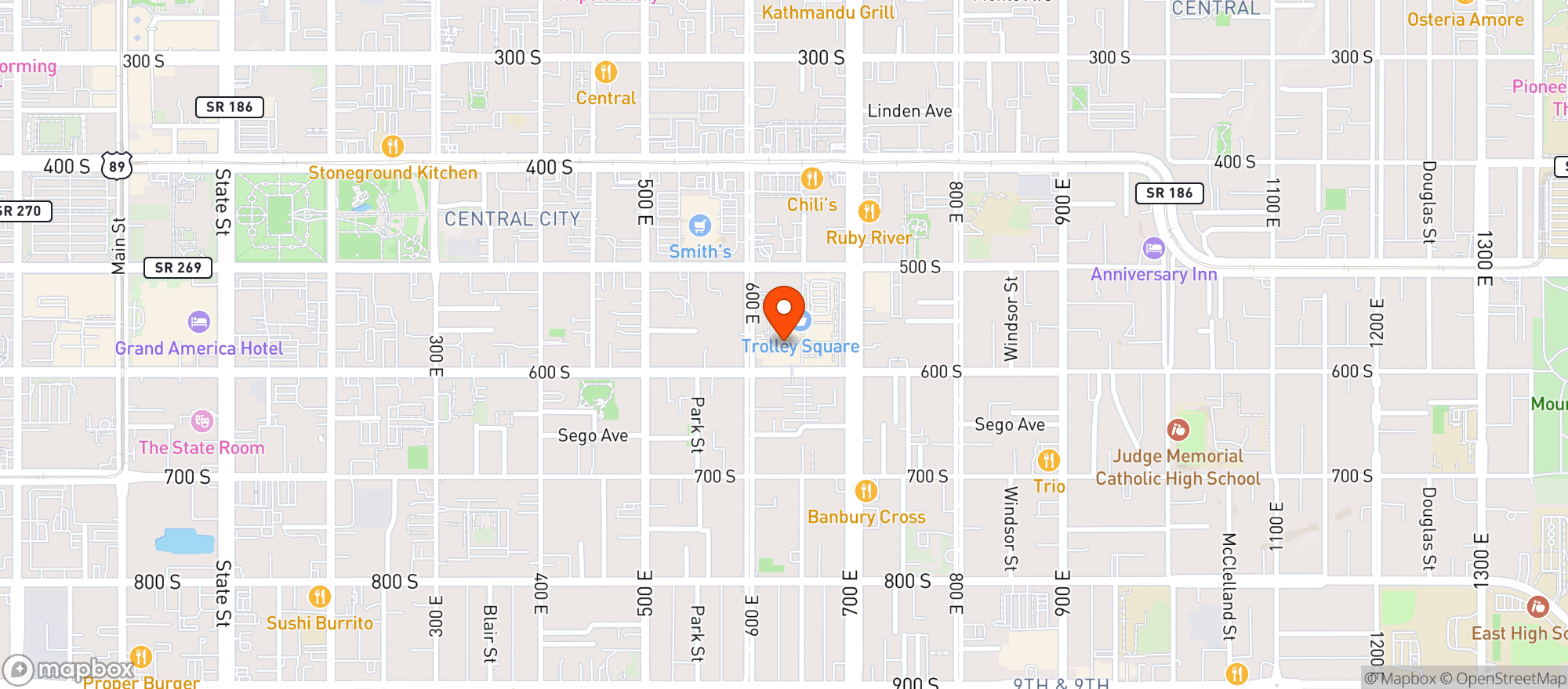 Map showing Williams Sonoma
