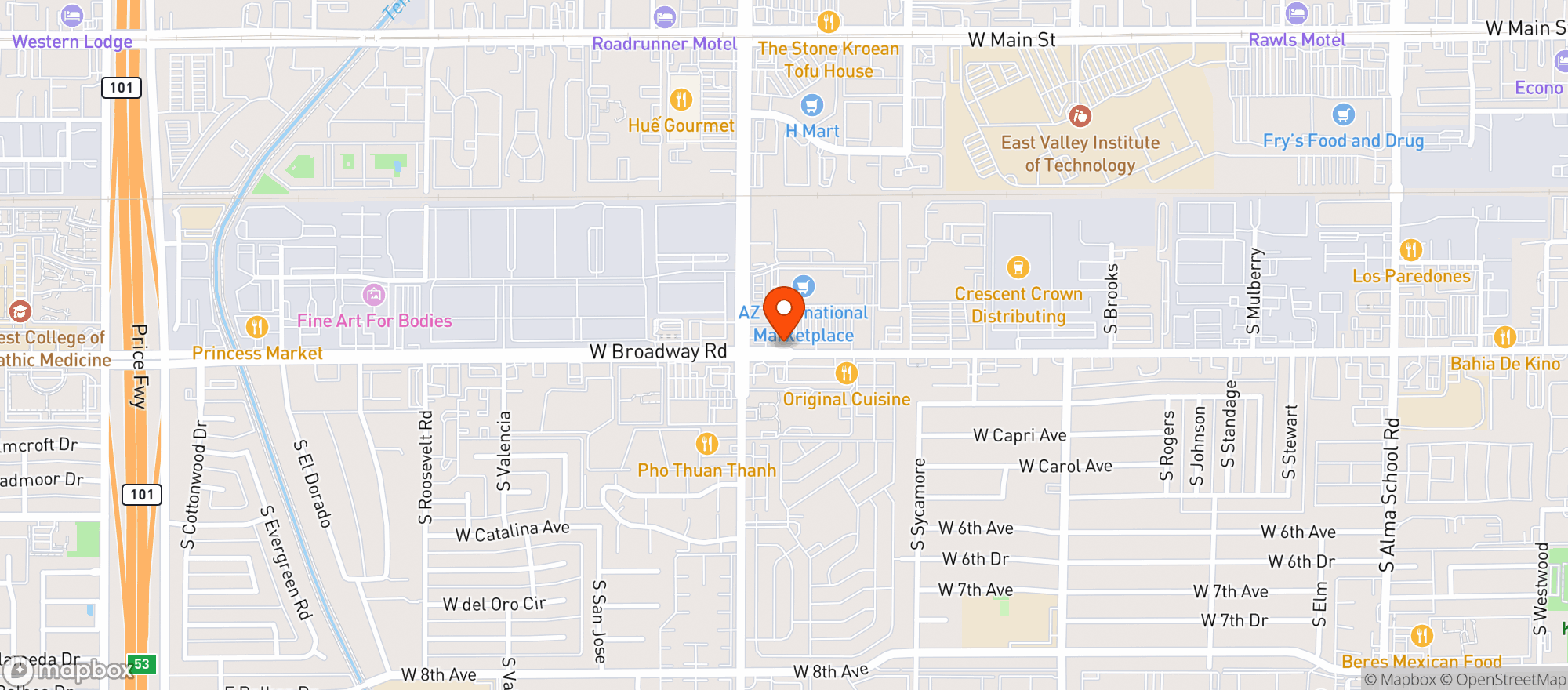 Map showing La Crab Shack