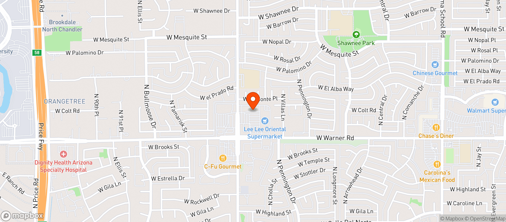 Map showing Lee Lee Oriental Supermart