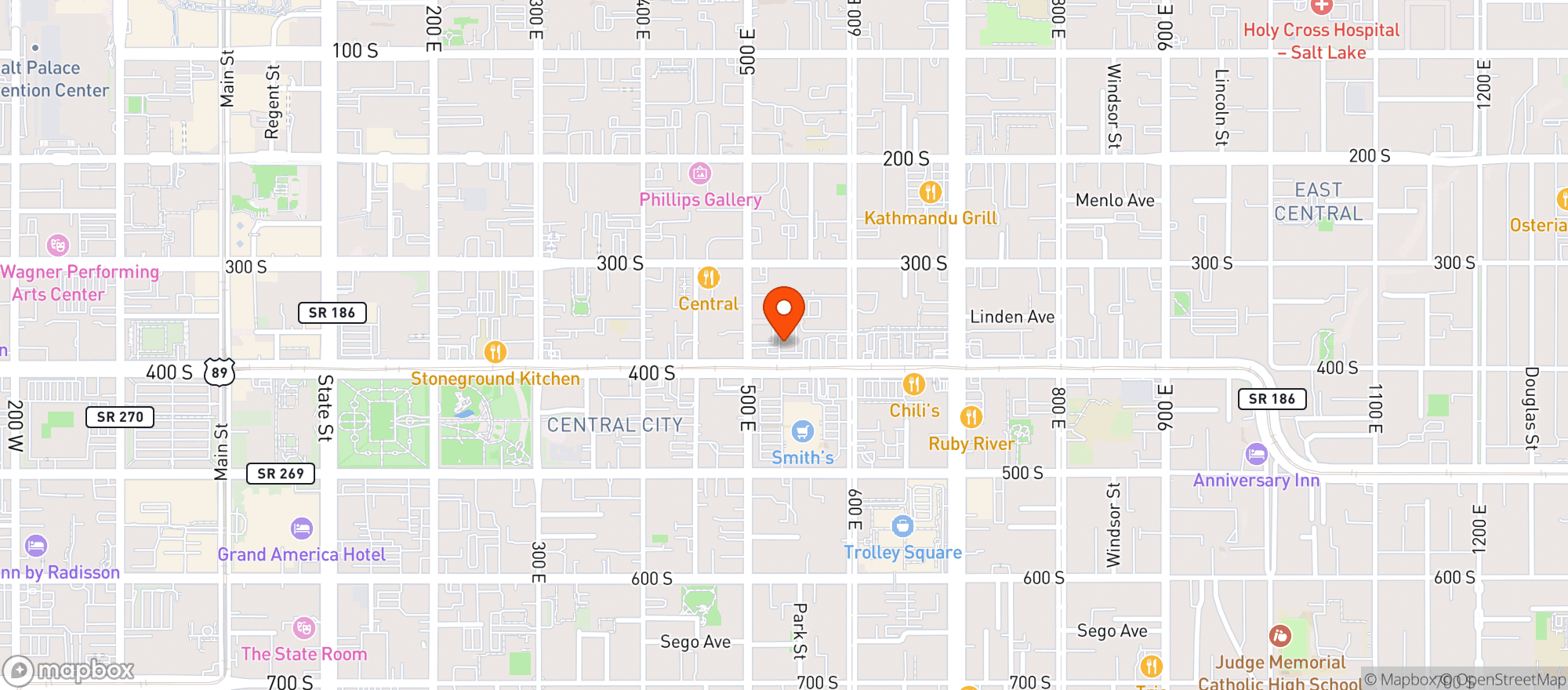 Map showing Walgreens
