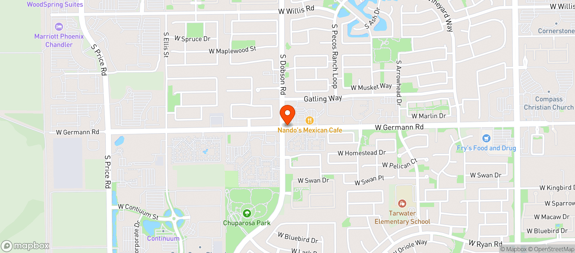 Map showing COLD BEER & CHEESEBURGERS