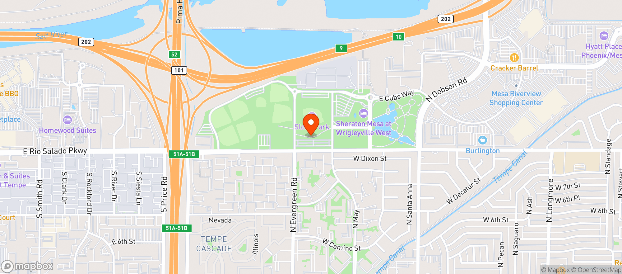 Map showing Spectra Sloan Park