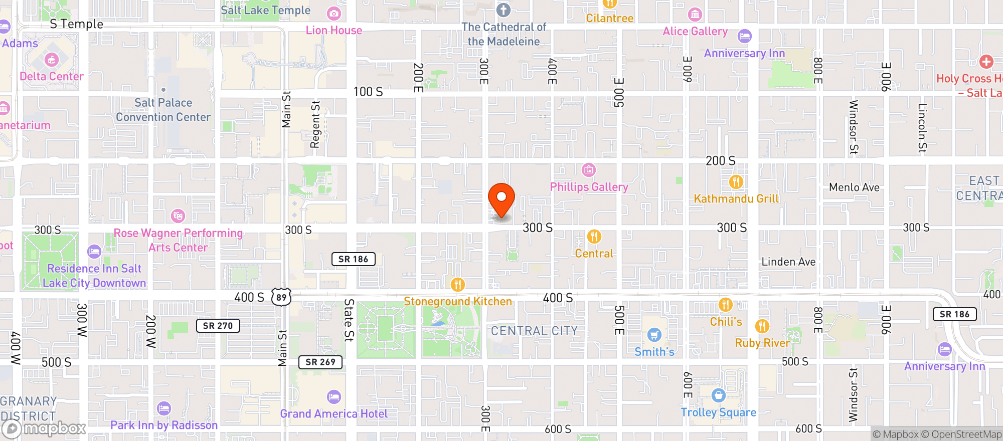 Map showing Boozetique & E3 Modern
