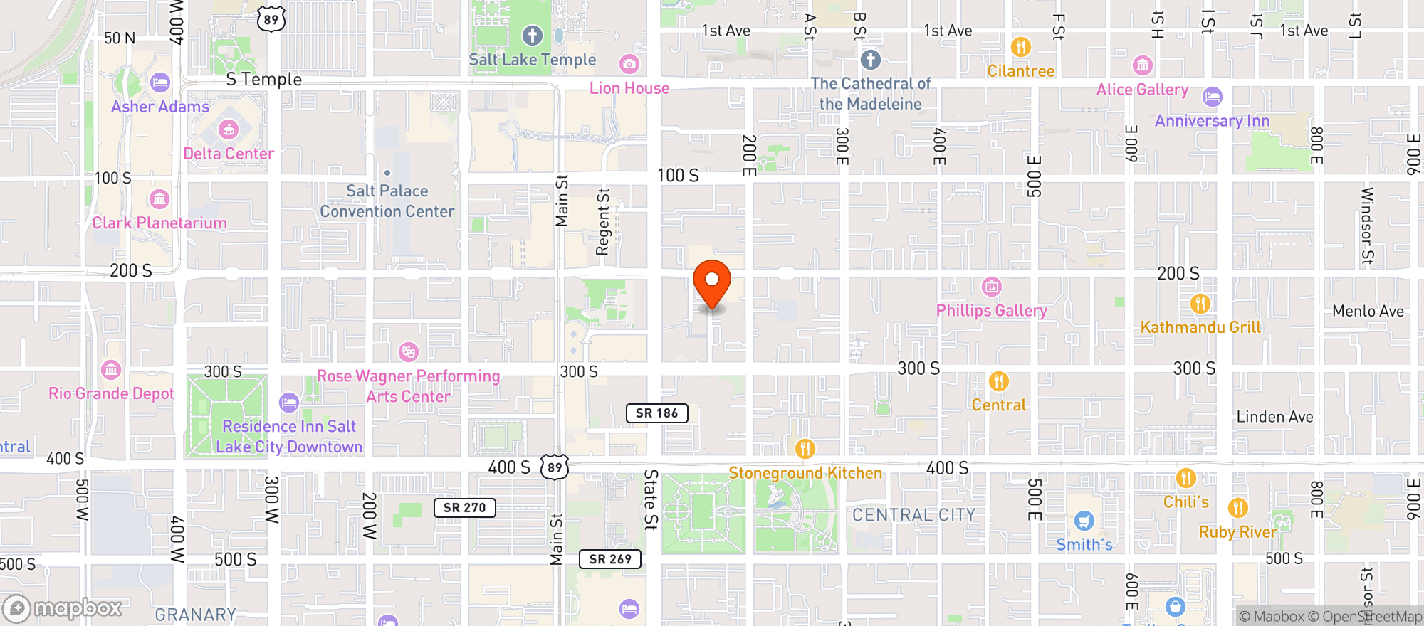 Map showing Franklins Ave