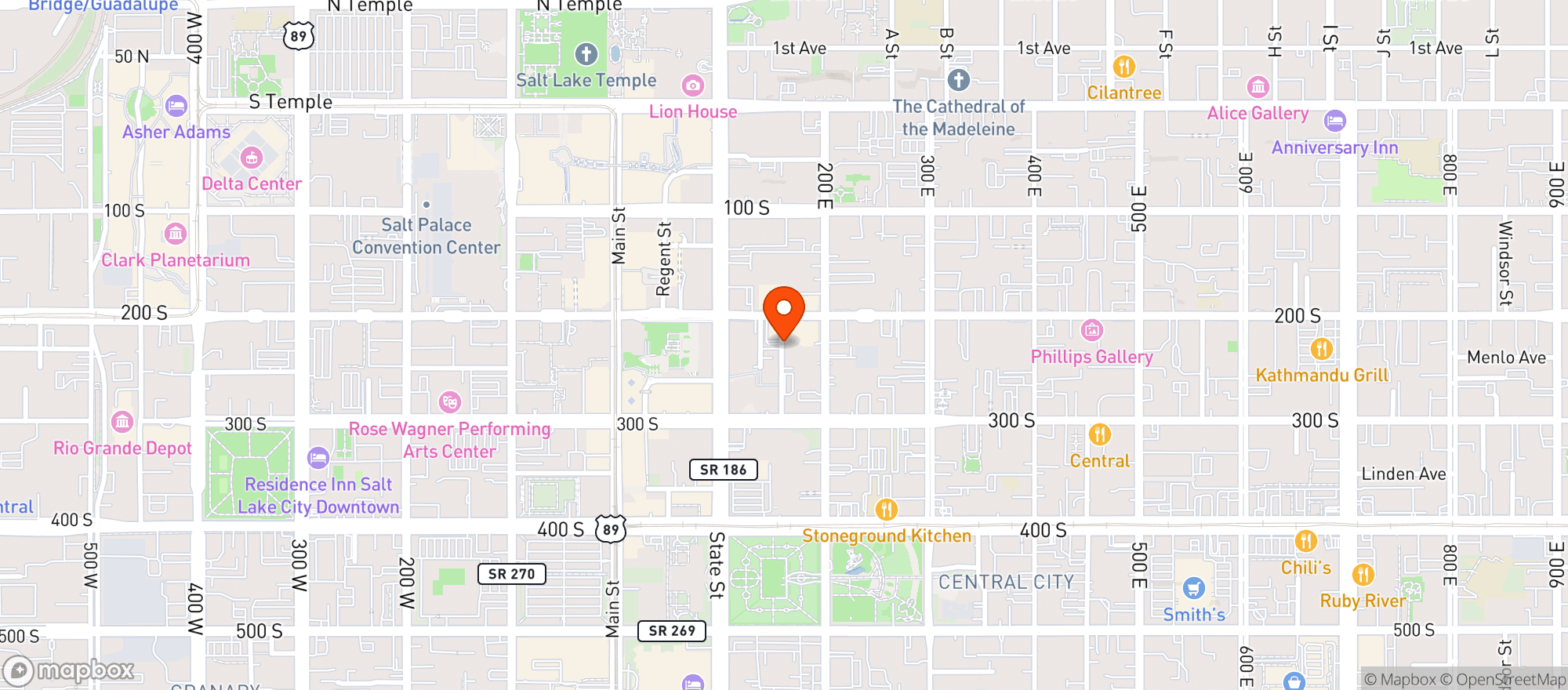 Map showing Edison Grab N Go