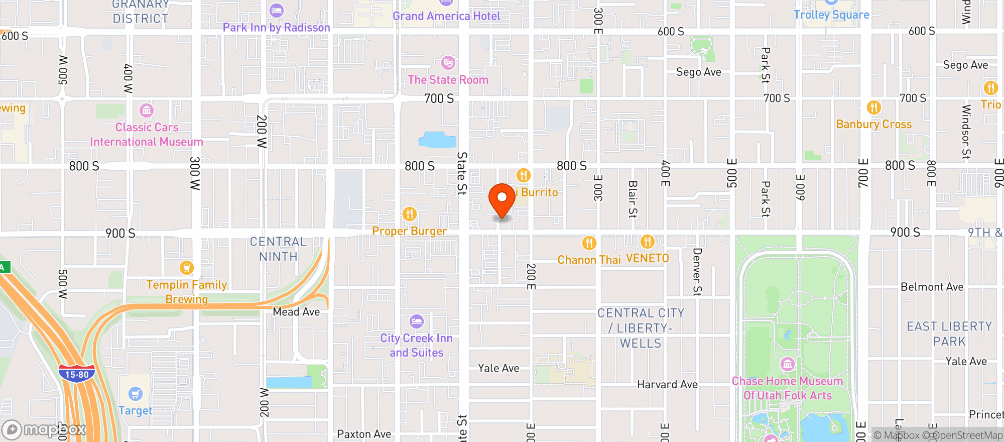 Map showing Curiosity Zero Proof Bottle Shop And Bar
