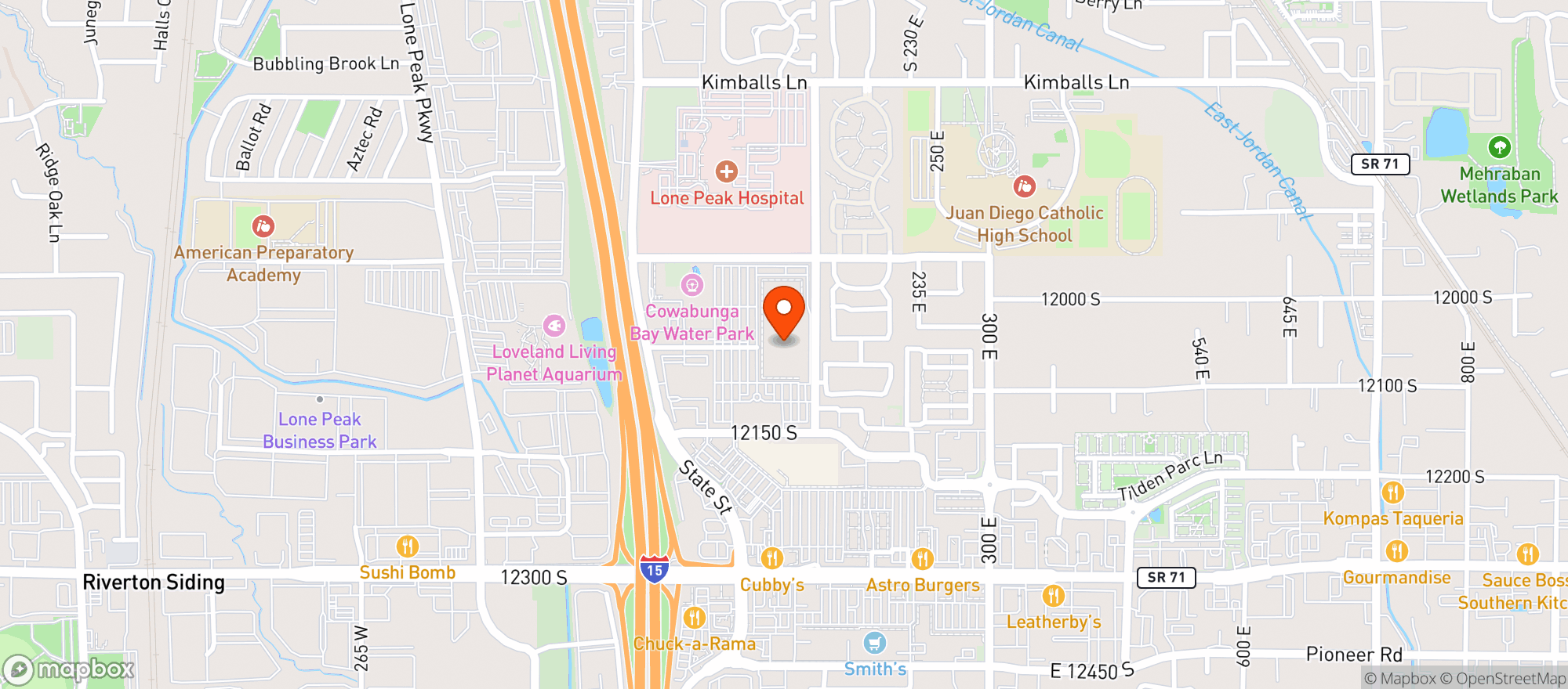 Map showing Leatherheads Sports Grill