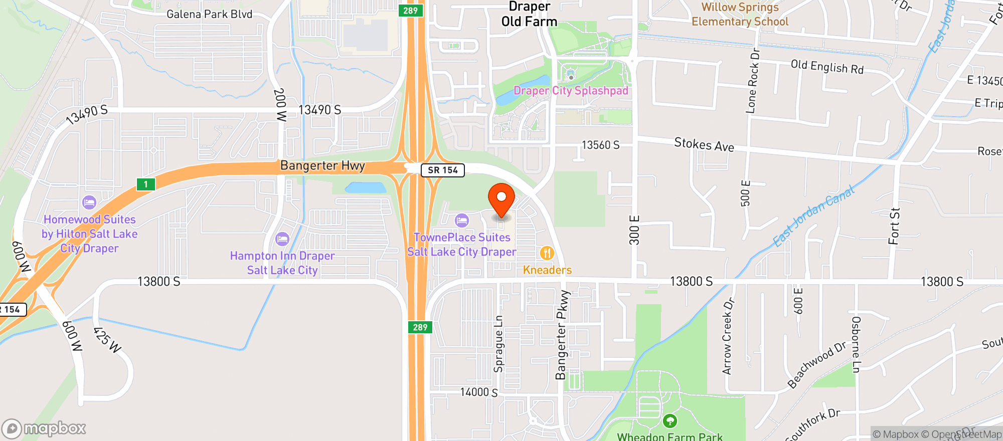 Map showing HARMONS (BANGERTER CROSSING)