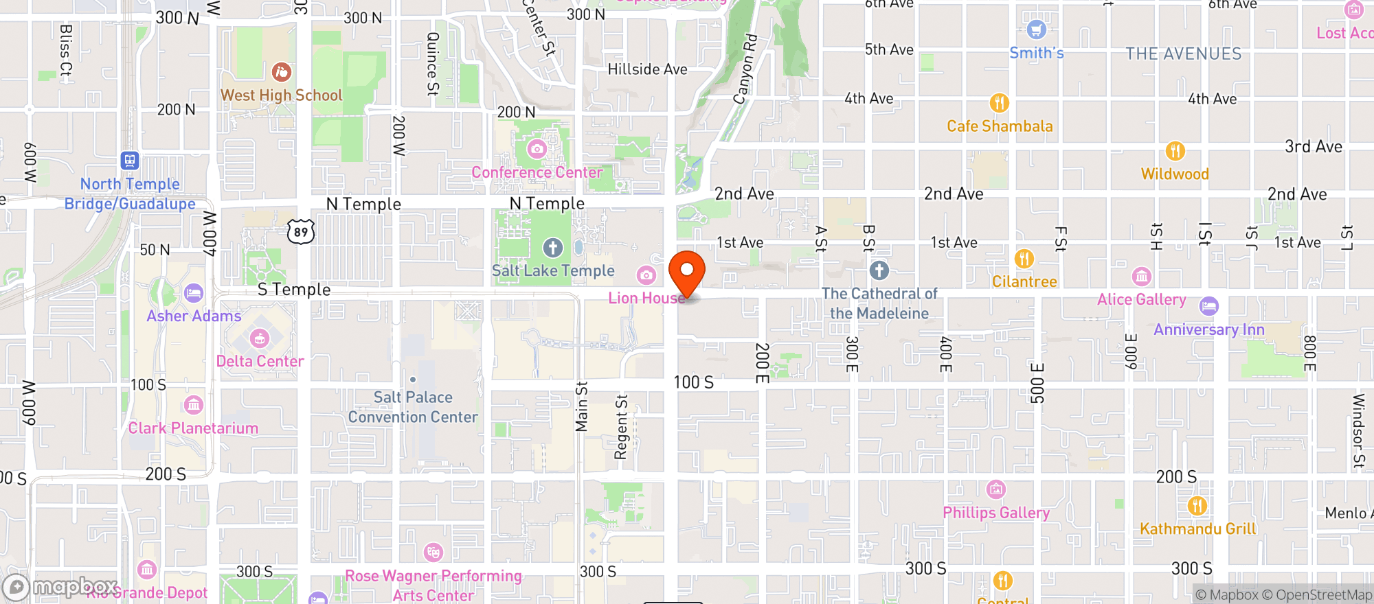 Map showing Alta Club