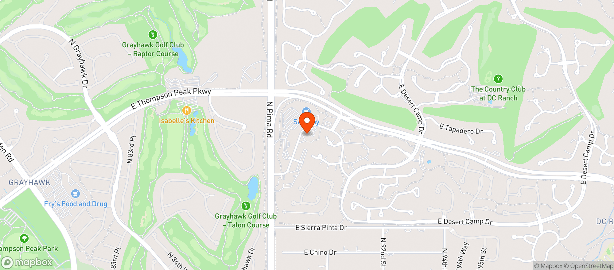 Map showing Living Room Wine Cafe (Pima)
