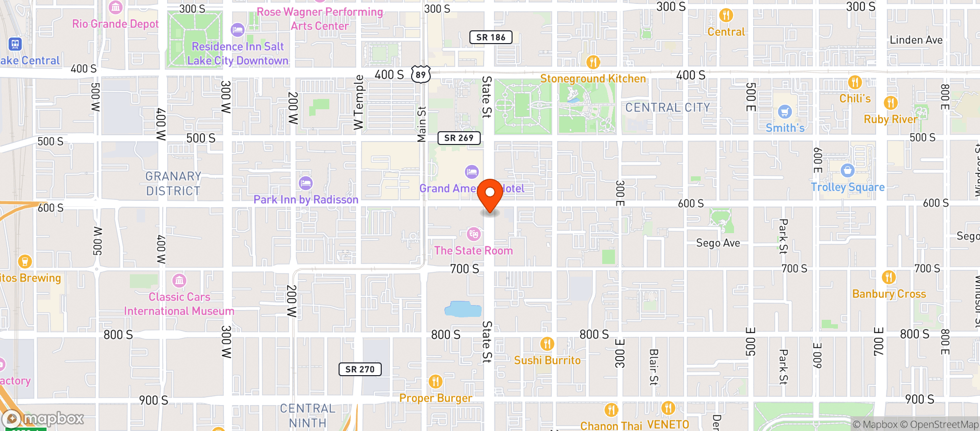 Map showing Eve Slc