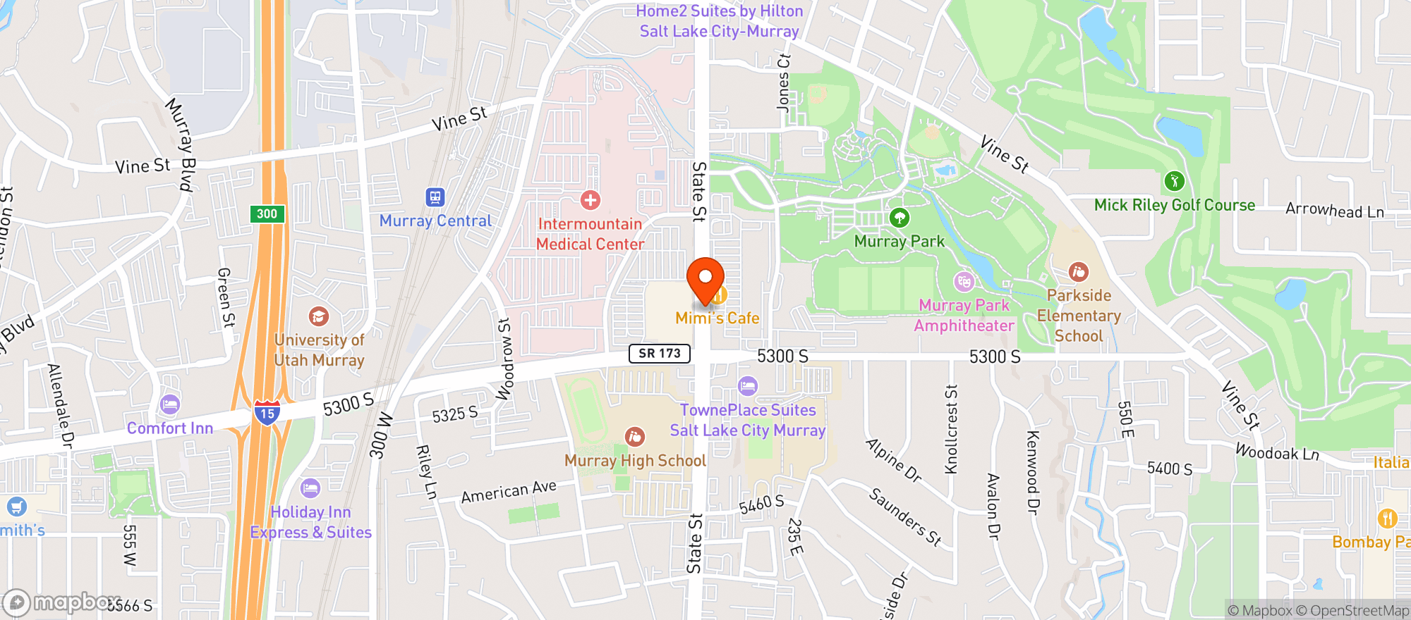 Map showing Mimis Cafe