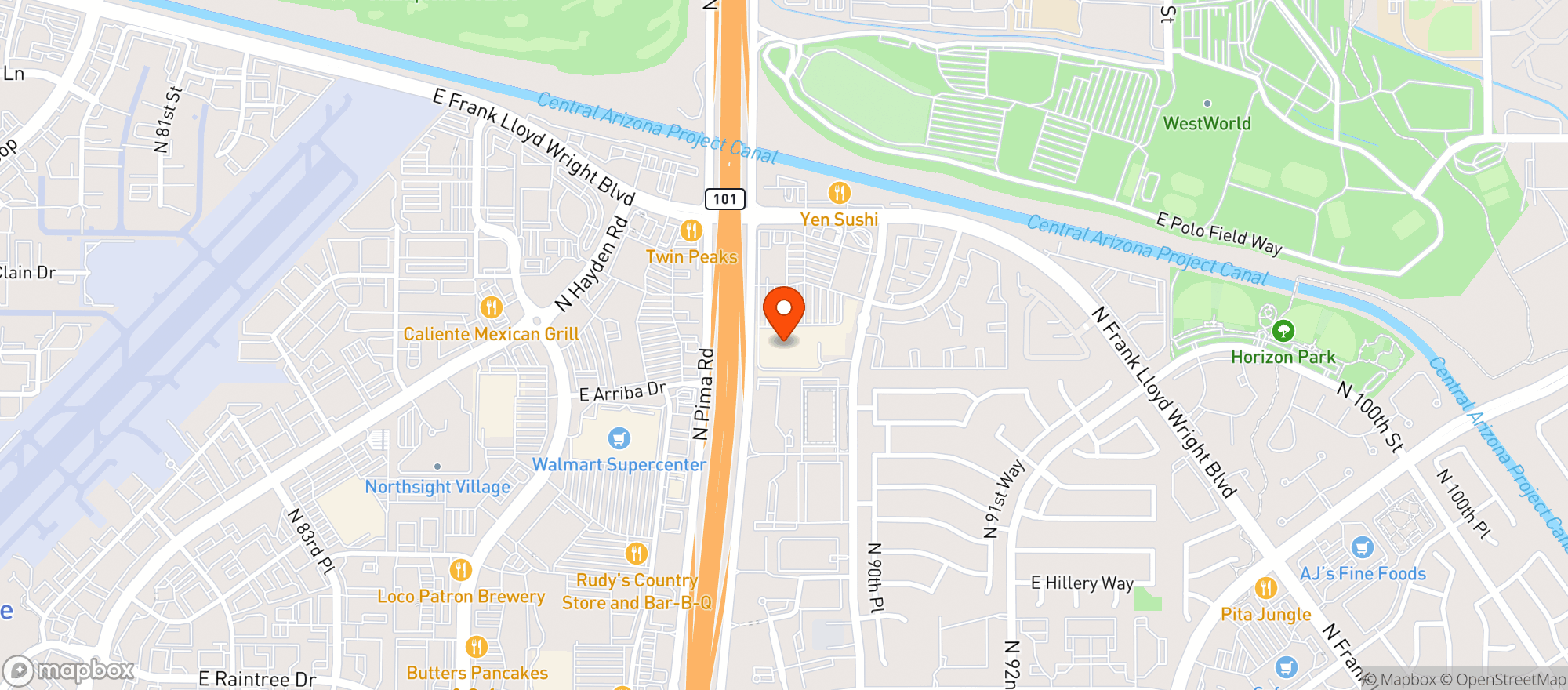 Map showing Target - Frank Lloyd Wright Blvd
