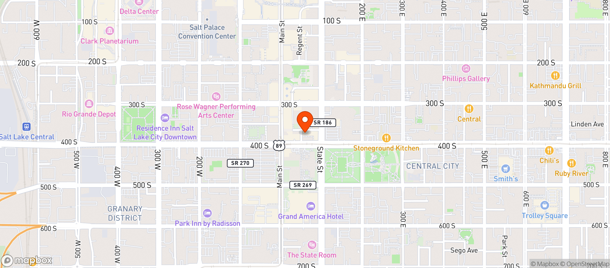 Map showing Eight Settlers Lounge