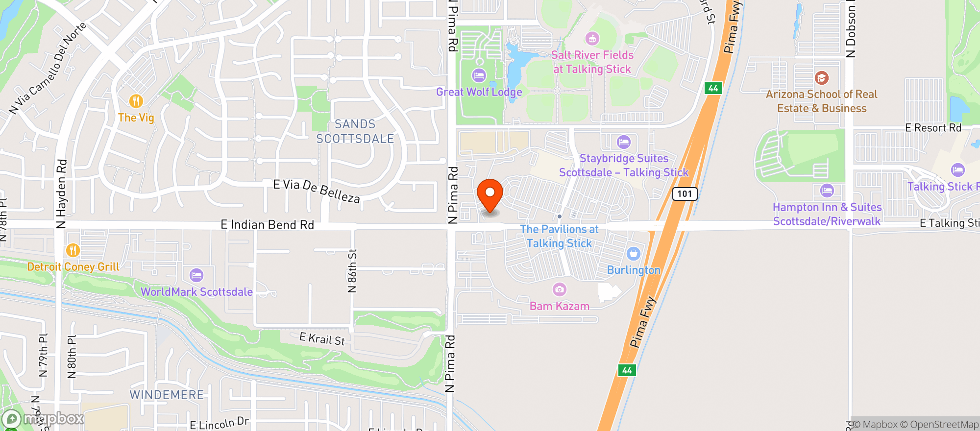 Map showing Buffalo Wild Wings Gril #453