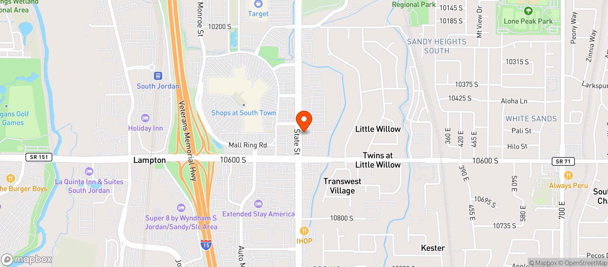 Map showing Vitamin Shoppe - Sandy