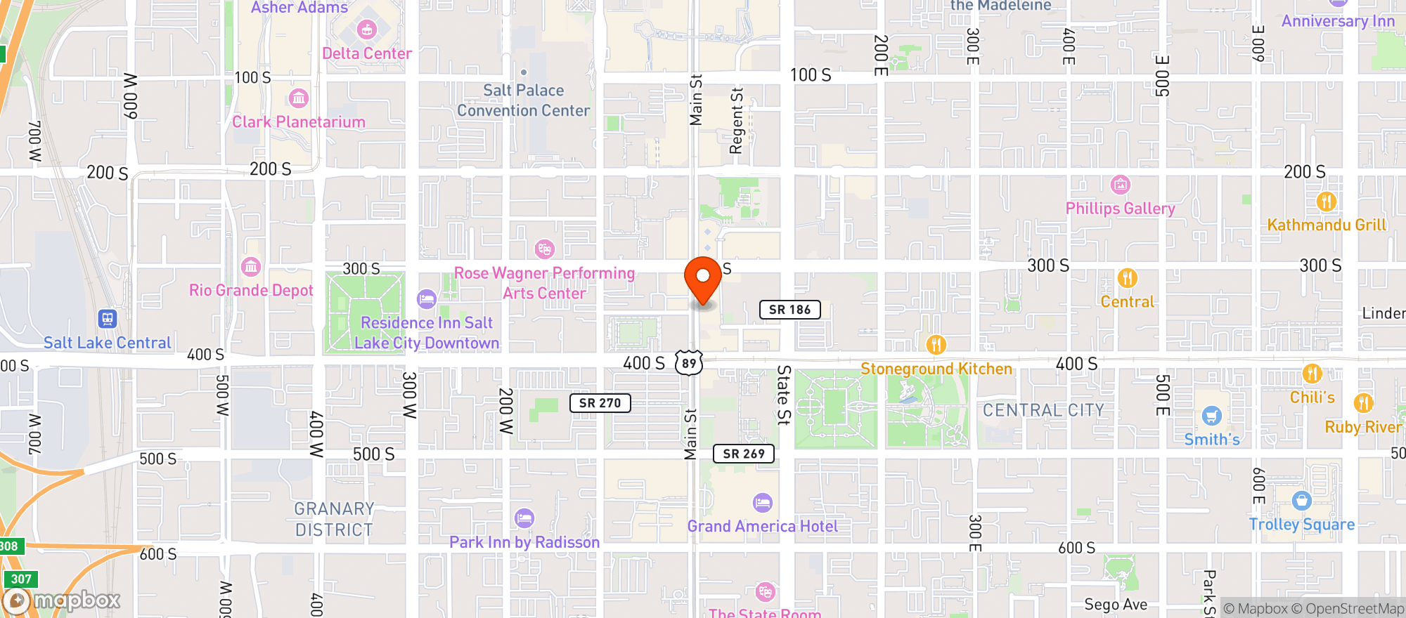Map showing Felt Bar & Eatery