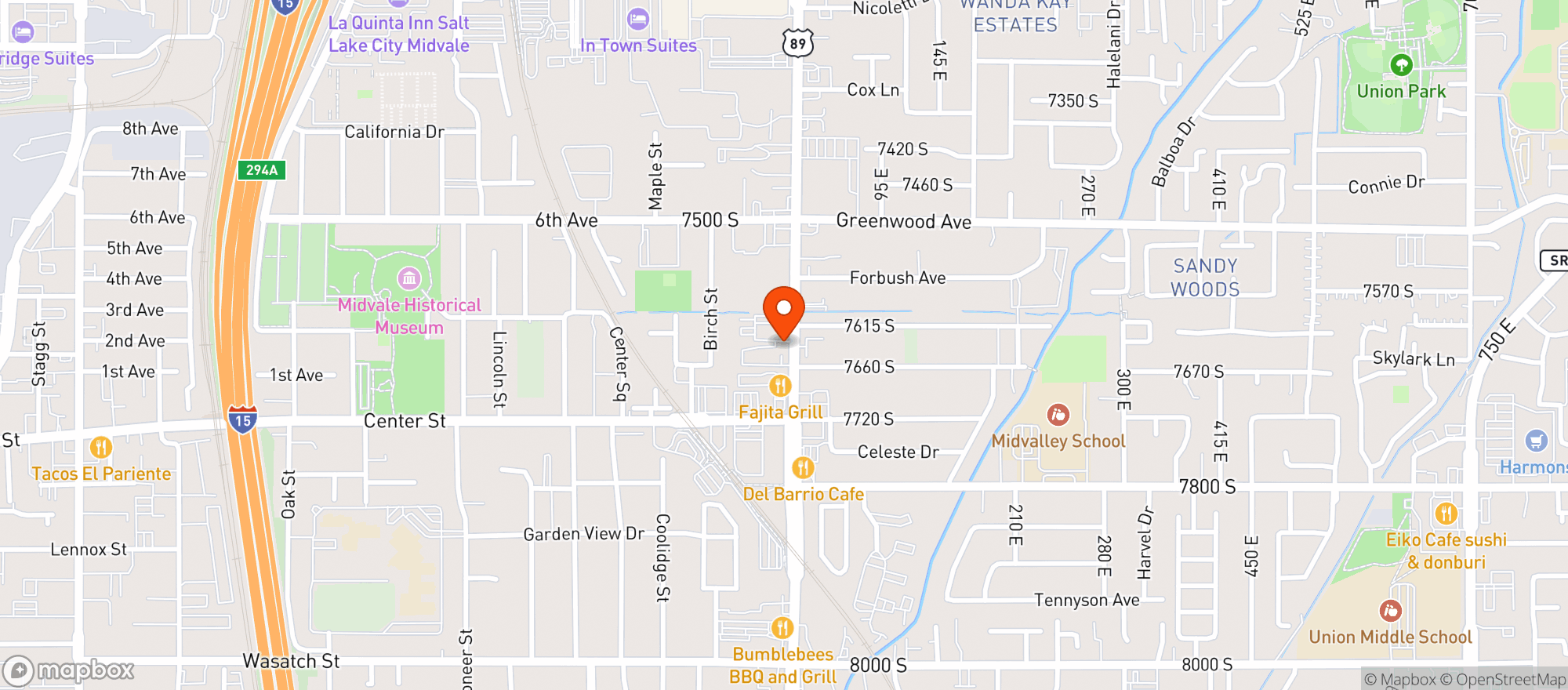 Map showing Cheers To You Midvale