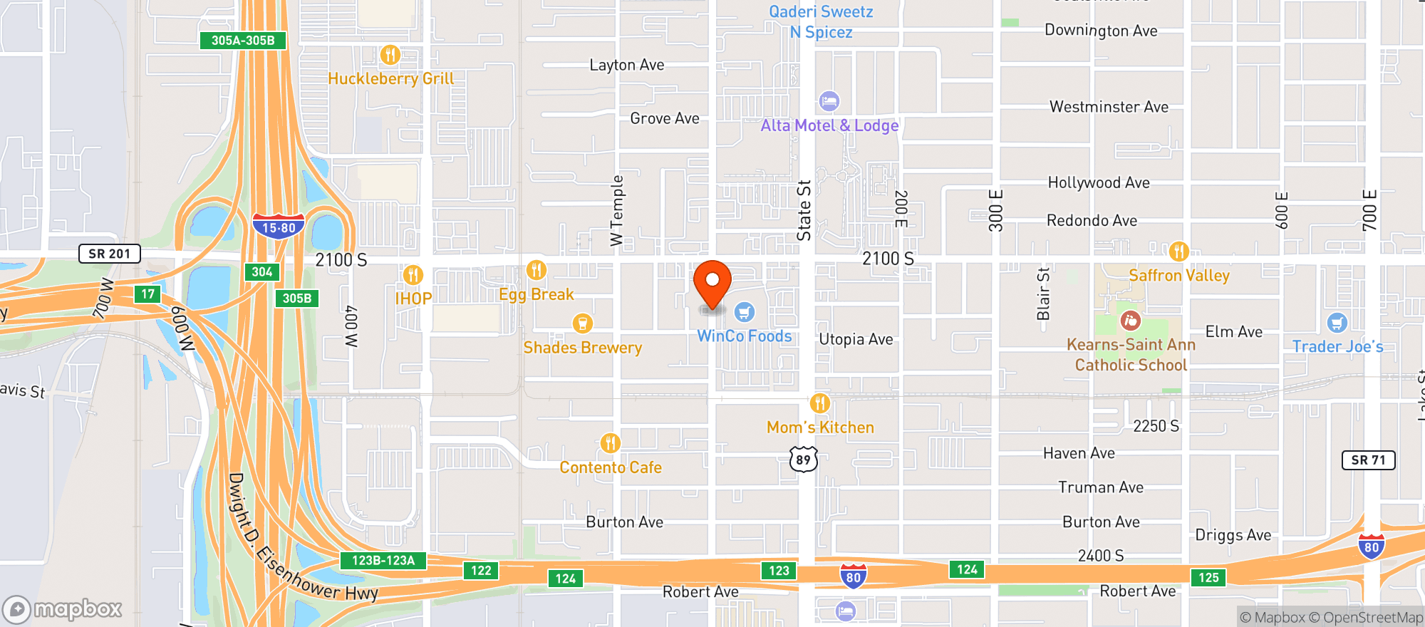 Map showing Winco Foods