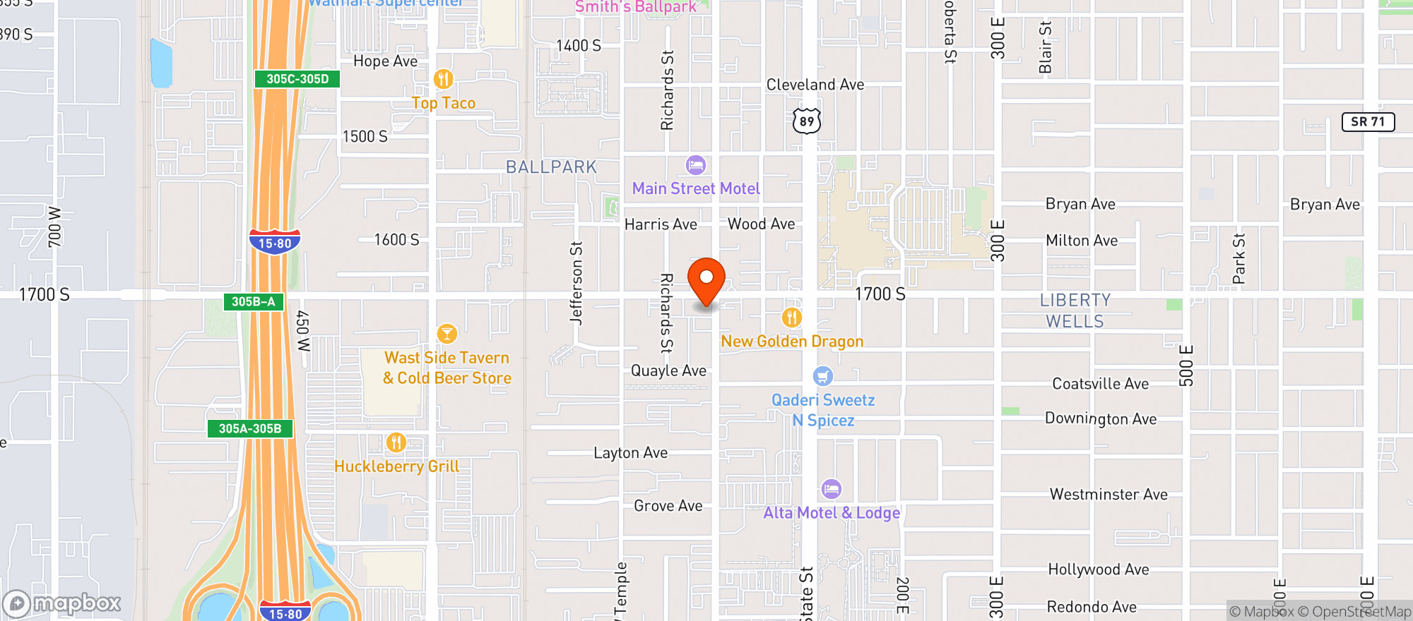 Map showing Willies Lounge