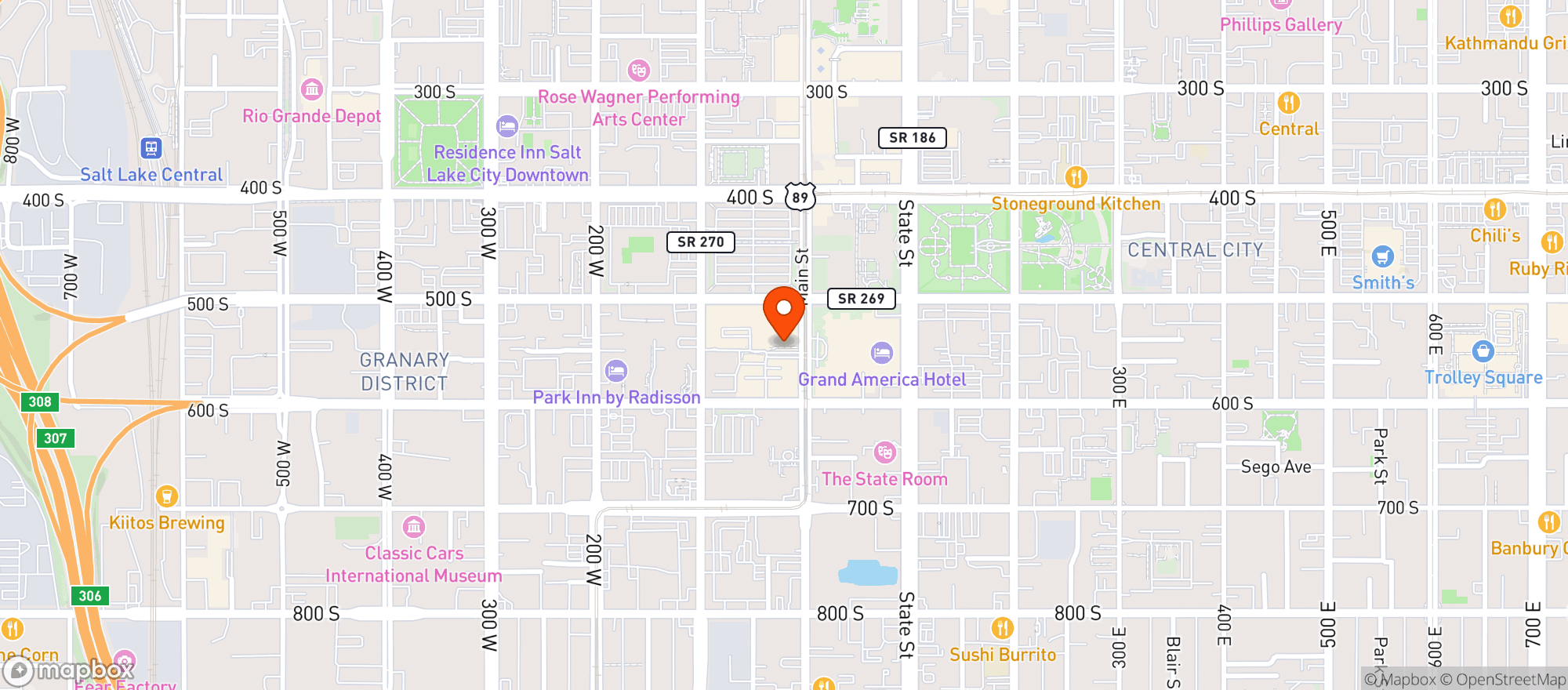 Map showing The Little America Hotel