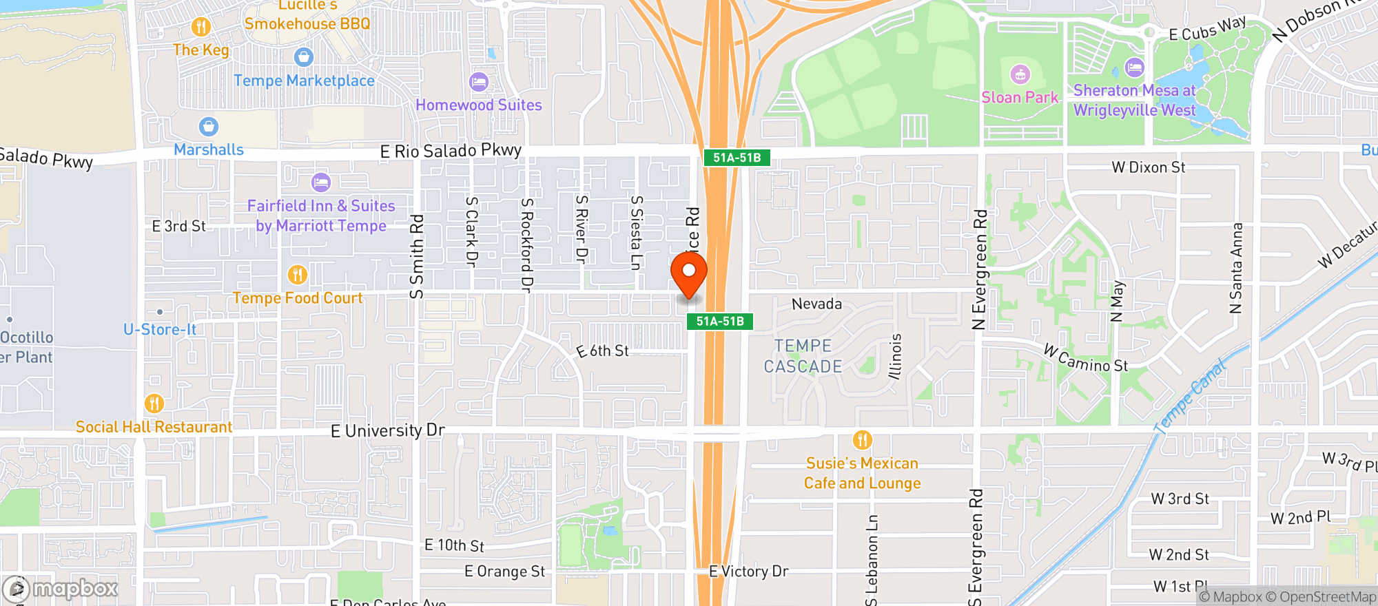 Map showing The Cannabist