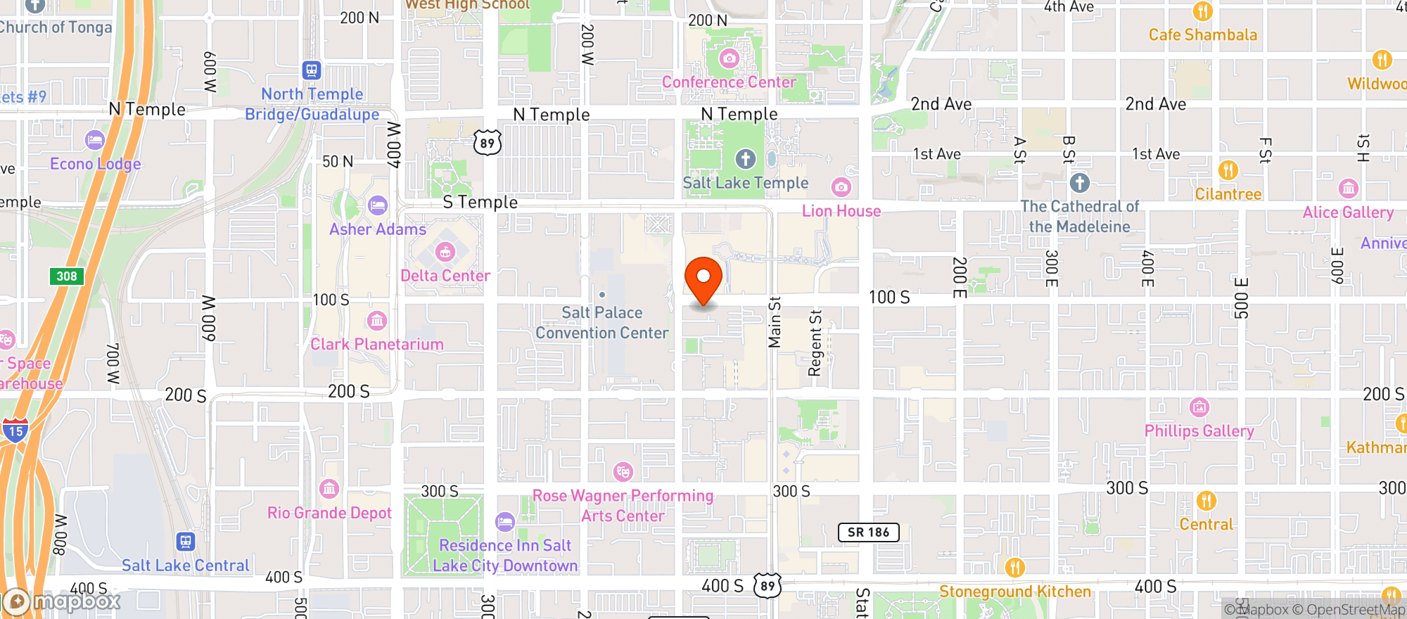 Map showing Calavera Cantina