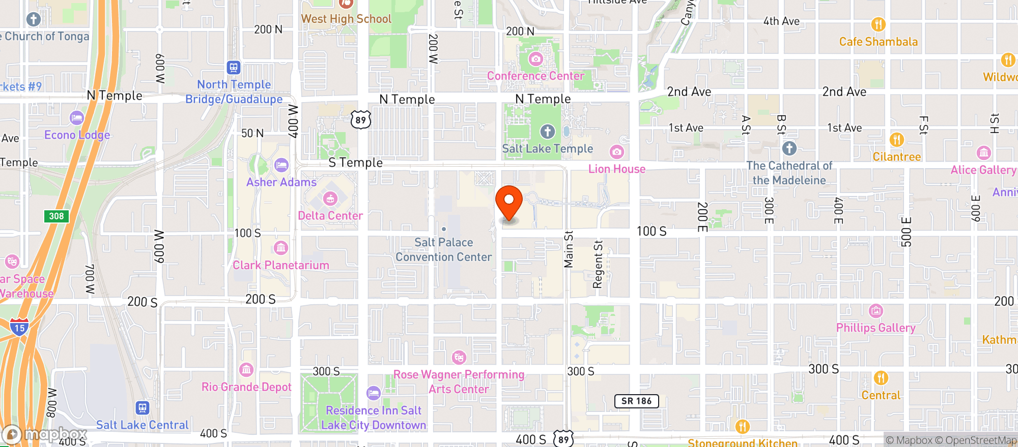 Map showing Marriott Hotels & Resor #slcut