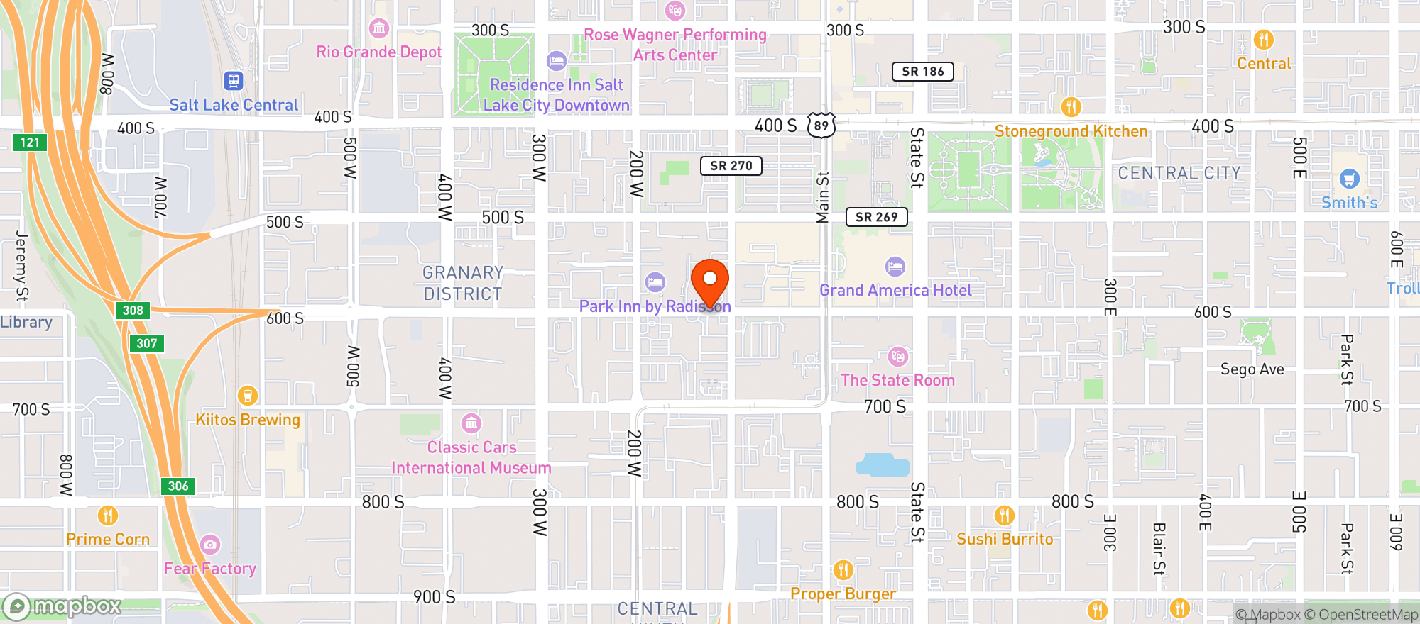 Map showing Red Beryl Kitchen & Bar