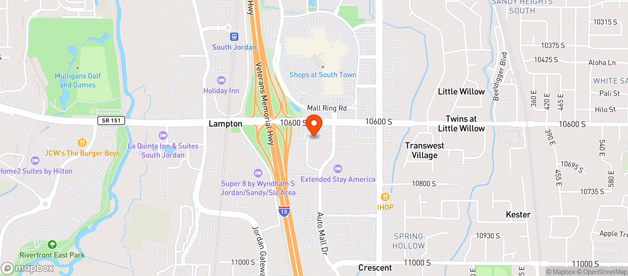 Map showing Legends Pub & Grill Southtown
